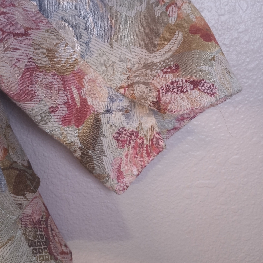Lane Bryant Cabbage Rose Pink  Tapestry Jaquard Floral  Cottagecore Blazer 20 - Picture 5 of 8